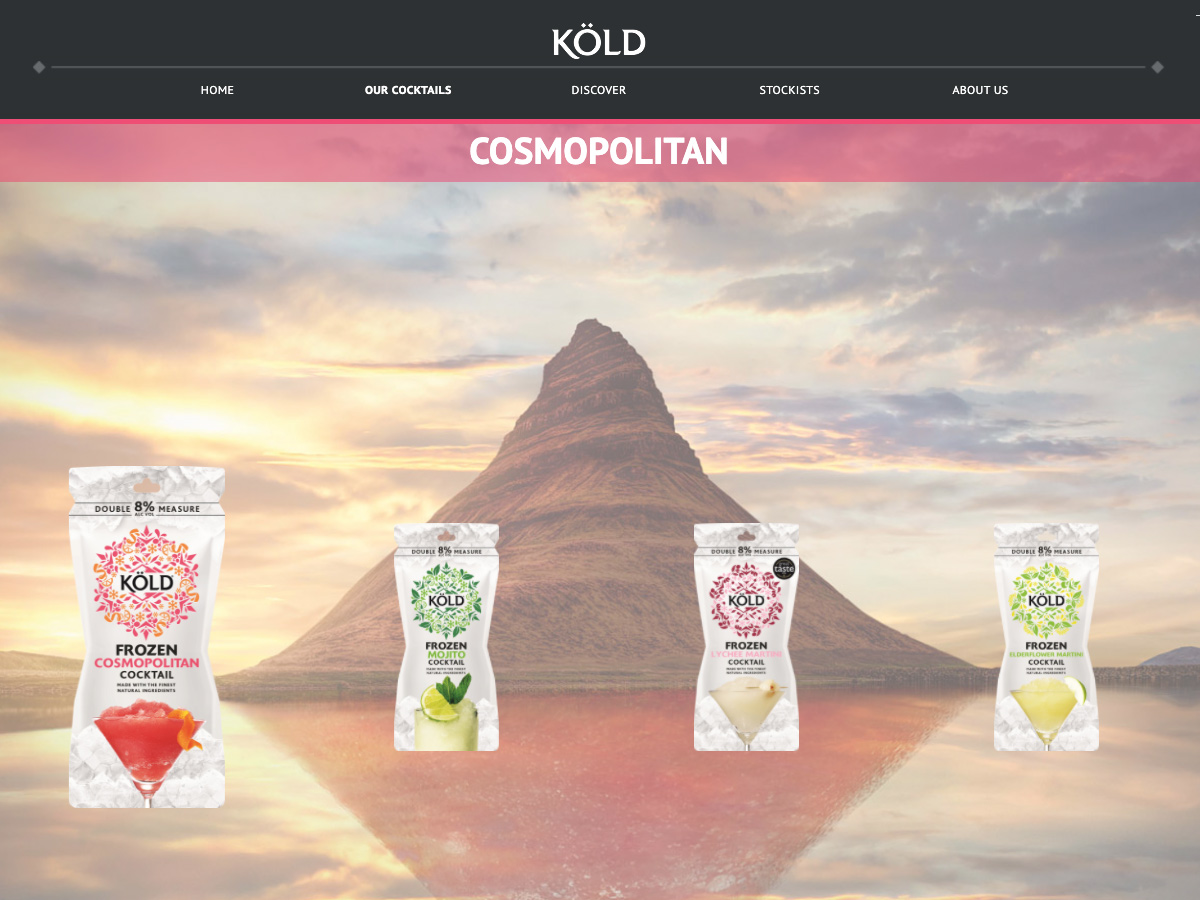 KÖLD Cocktails website
